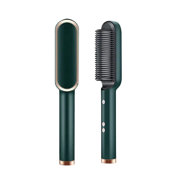 Hair Straightening Comb, Curling Iron, 2-in-1, LCD