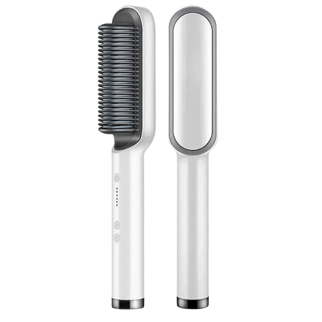 Hair Straightening Comb, Curling Iron, 2-in-1, LCD