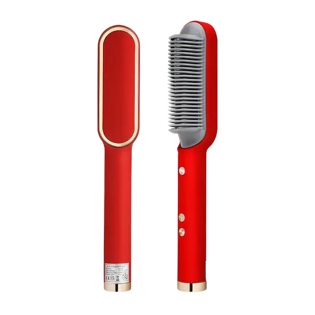 Hair Straightening Comb, Curling Iron, 2-in-1, LCD