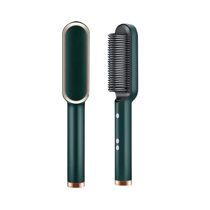 Hair Straightening Comb, Curling Iron, 2-in-1, LCD