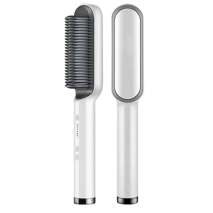 Hair Straightening Comb, Curling Iron, 2-in-1, LCD