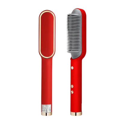 Hair Straightening Comb, Curling Iron, 2-in-1, LCD