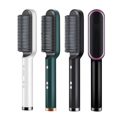 Hair Straightening Comb, Curling Iron, 2-in-1, LCD